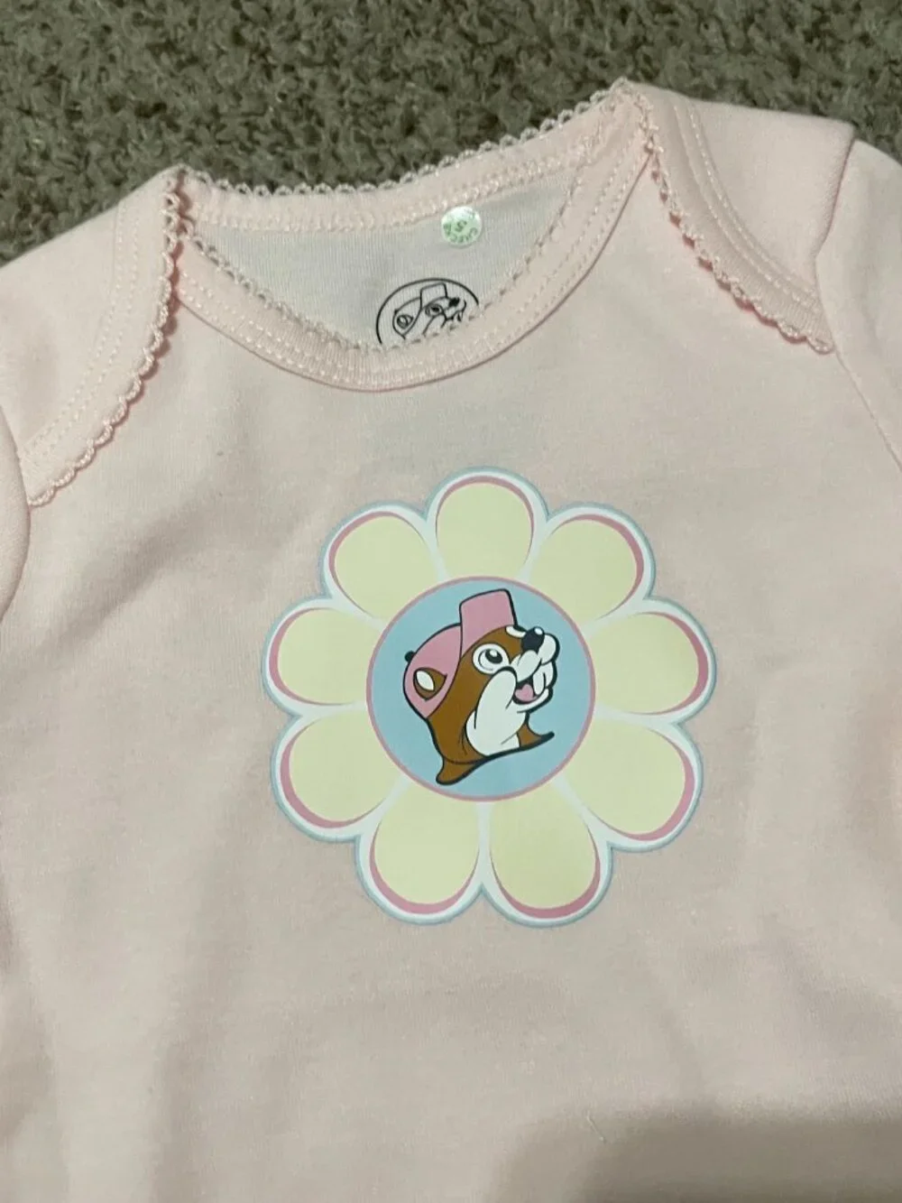 Buc-ee’s Baby Girl Size 6 Months Pink Bodysuit New